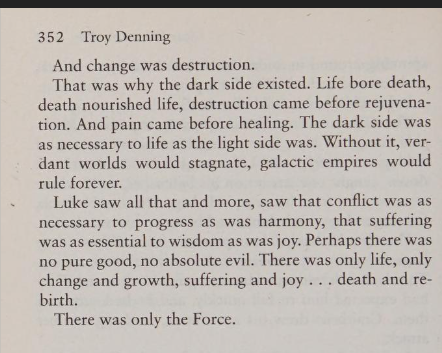 Came to the same conclusion Luke did regarding the Dark Side in a fraction of the time implying he