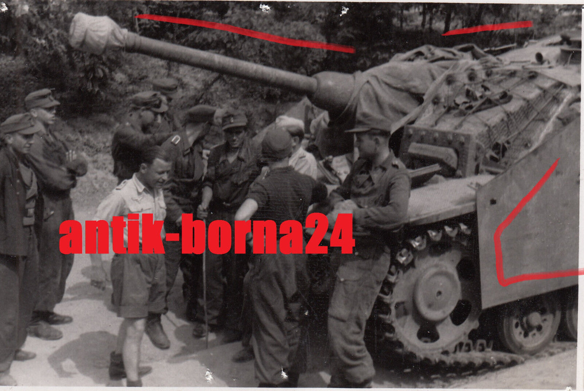 Foto Panzer Sturmgeschütz Stug Langrohr Seitenschürze Zimmerit Saukopf 1944 #249