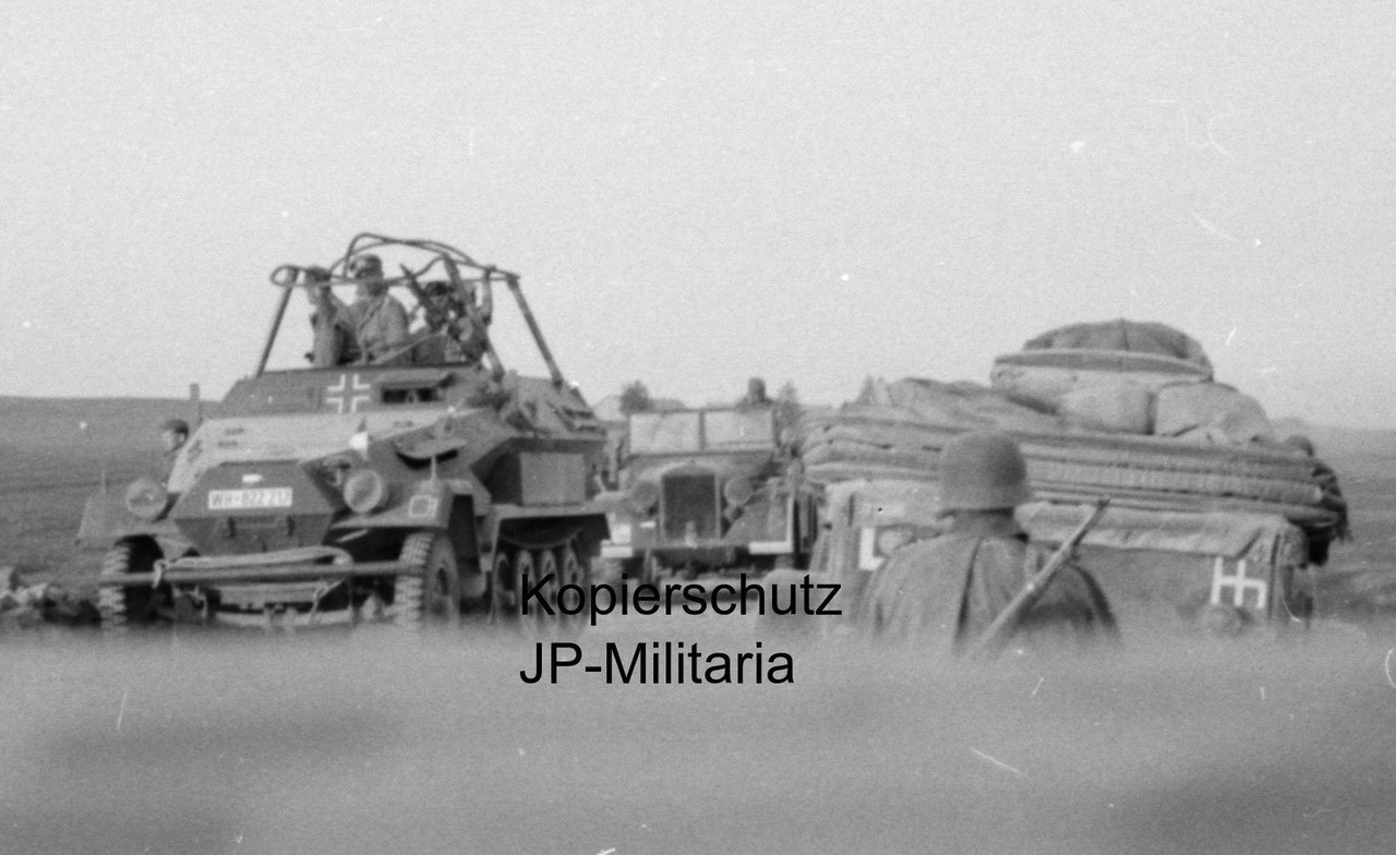 SW Negativ für Foto Wehrmacht SPW Späh Panzer Sc
