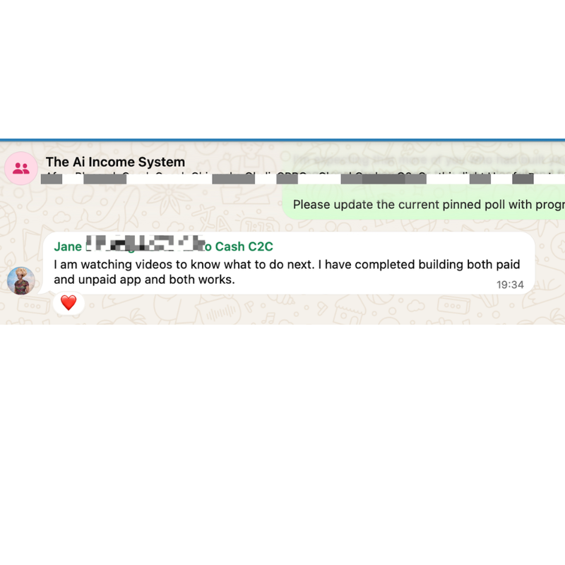 WhatsApp student feedback screenshot one