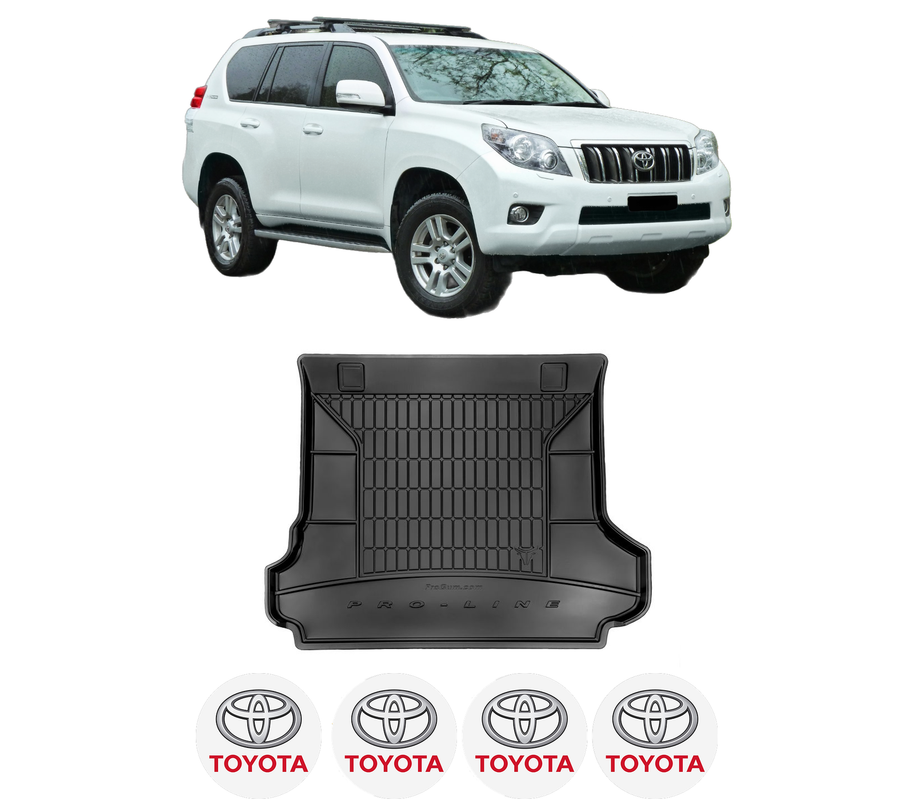 Tavita Portbagaj TOYOTA LAND CRUISER PRADO (_J15_) din 2009-2015, Protectie Portbagaj Auto, 4x Stickere auto cu TOYOTA