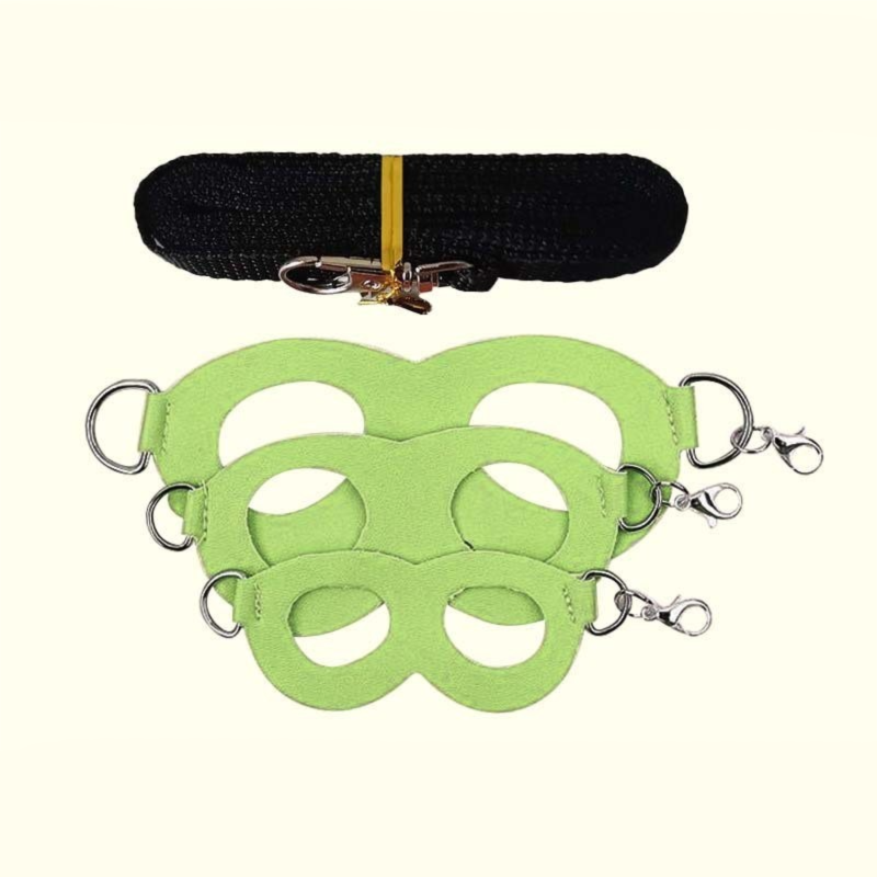 2-Pack Apple green Small Mammal Harness Set – 6 Pcs (S/M/L ×2) + 2×1.5m Leashes for Secure Outdoor Handling