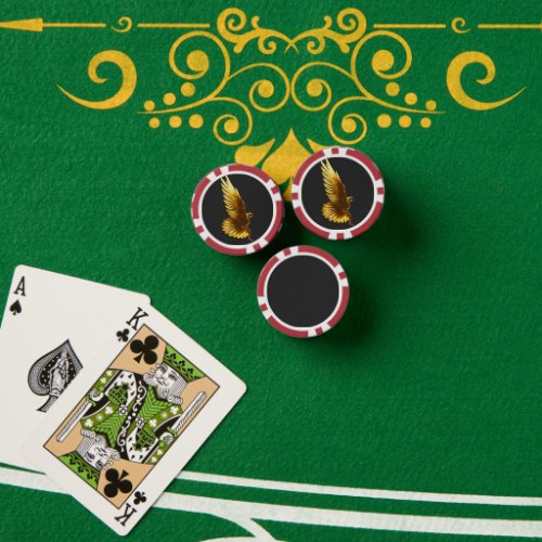 Custom Poker Chip – Soaring Golden Eagle Design