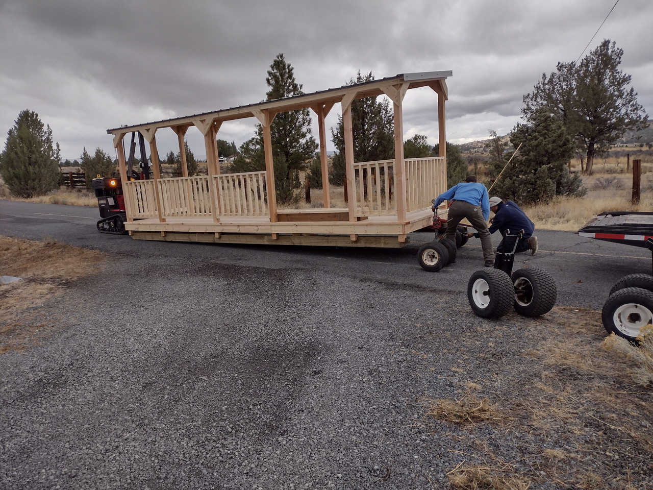 Porch being delivered