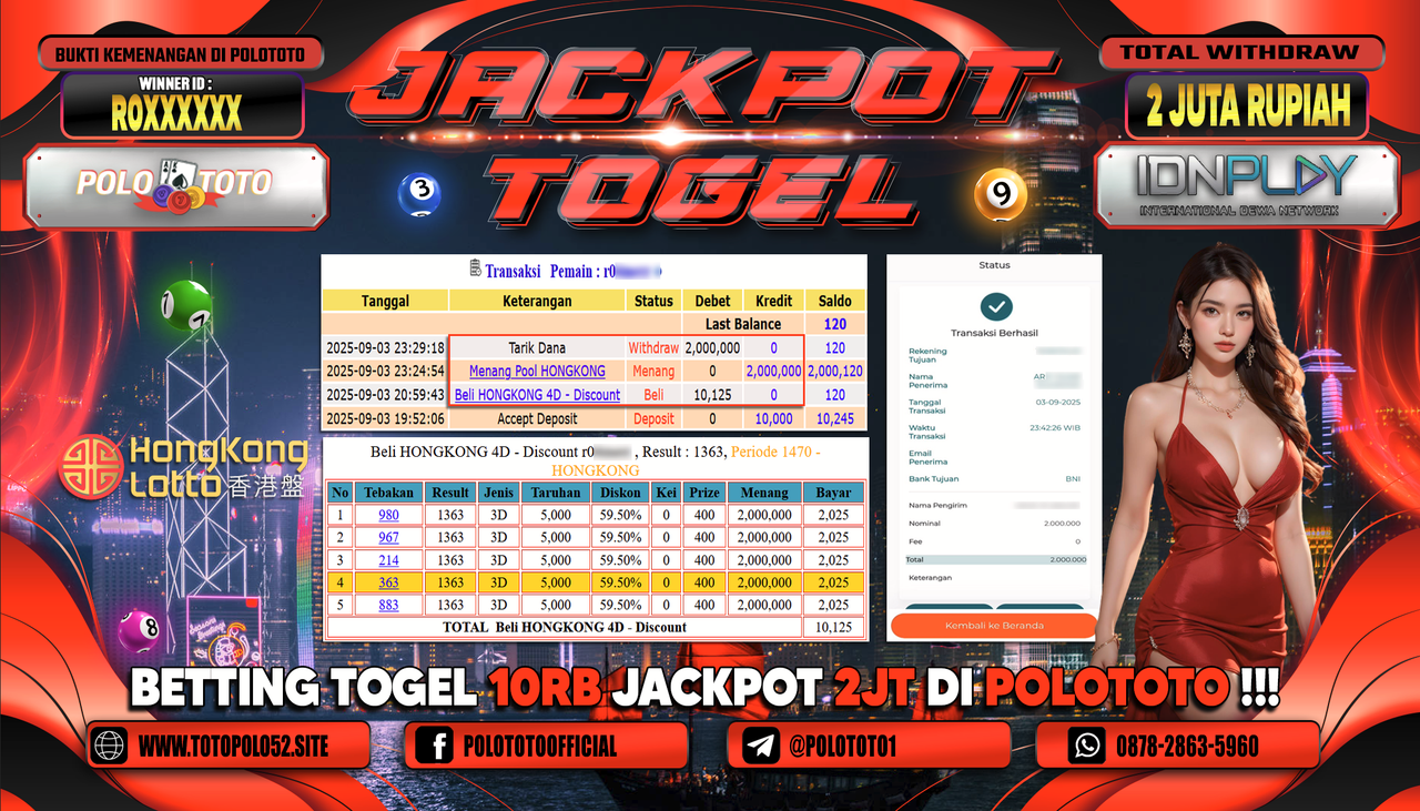 POLOTOTO JACKPOT TOGEL HONGKONG LOTTO Rp.2.000.000,-