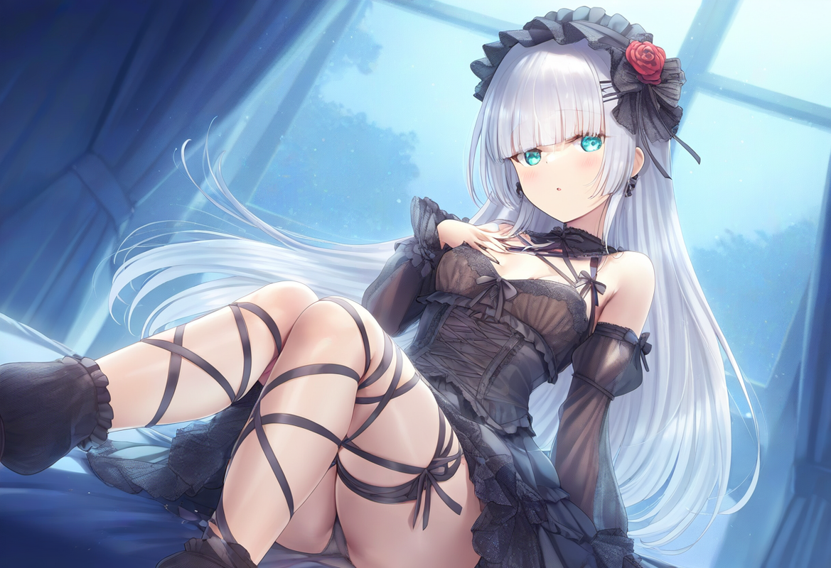 1girl, ks (xephyrks), ohlia, {kobayashi ritz}, aqua eyes, long hair, hime cut, w s-1402652889