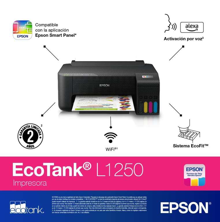 Amazon: Epson Impresora Ecotank a Color con WiFi, L1250 
