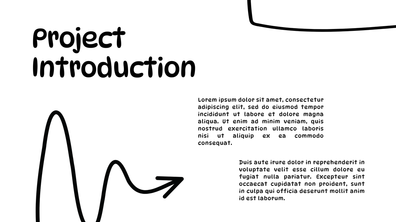 Black and White Playful Illustrative Fun Simple Project Presentation