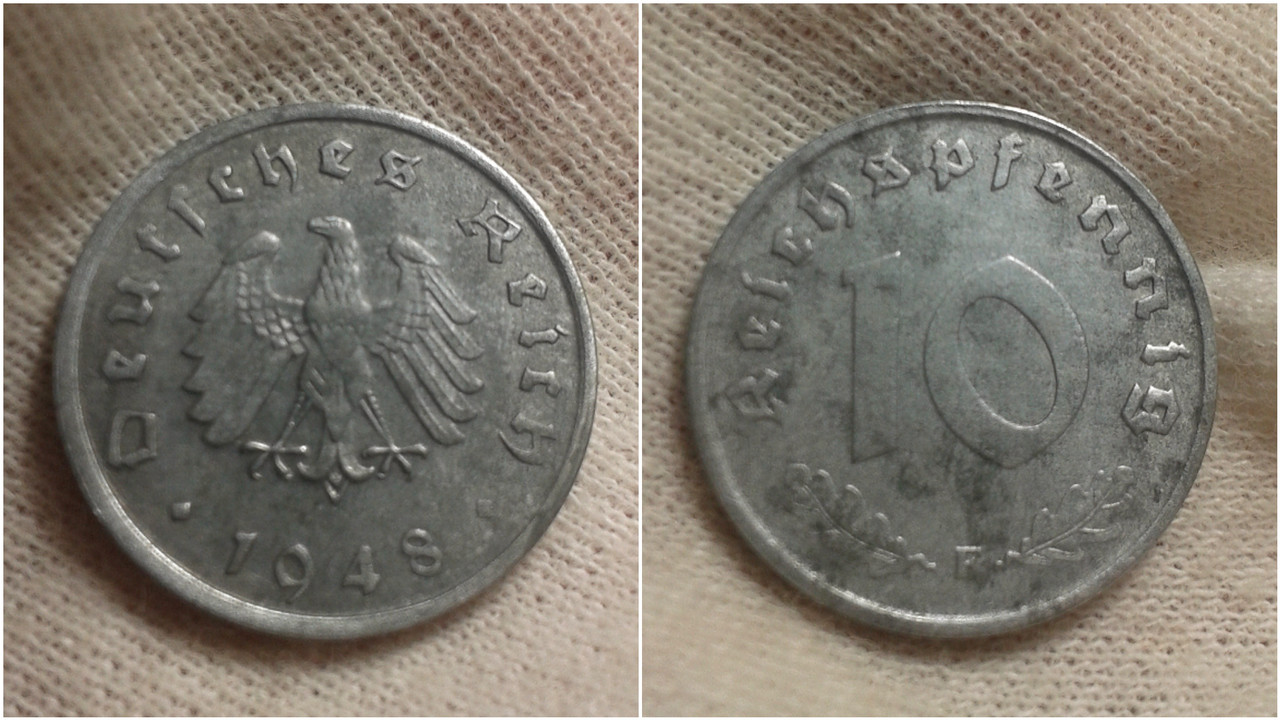 La última "Deutches Reich". 10 Pfennig 1948 F. Polish-20200416-215117302