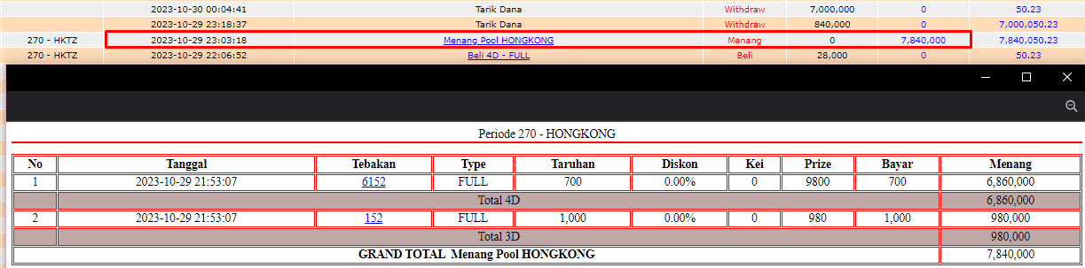 Bukti JP slot hari ini