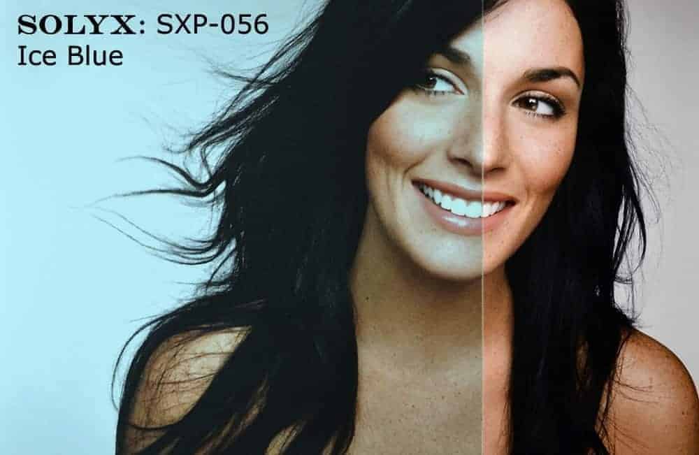 SXP-056UV Ice Blue – Stained Glass Window Film. Transparent, optically clear, UV Stabilized, colored, polyester film with scratch resistant, protective…
