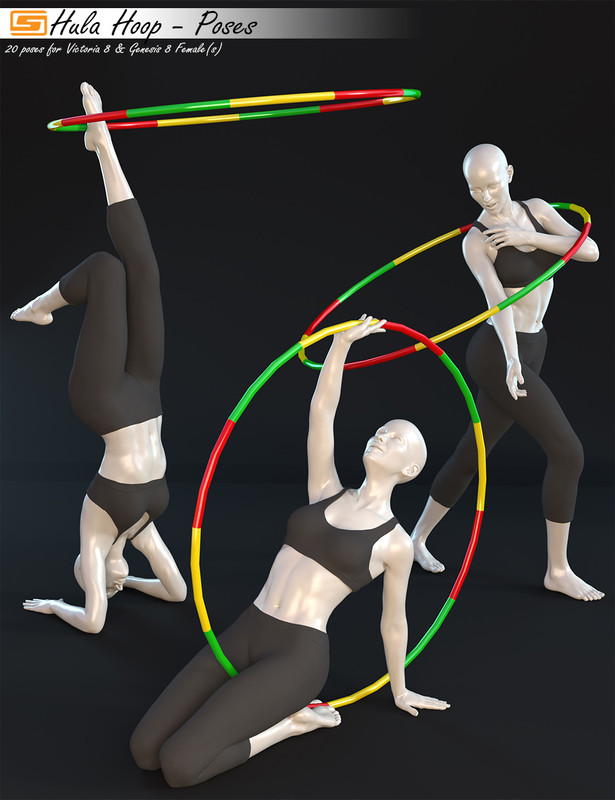 Hula Hoop - Poses for Victoria 8 and Genesis 8 Female(s)