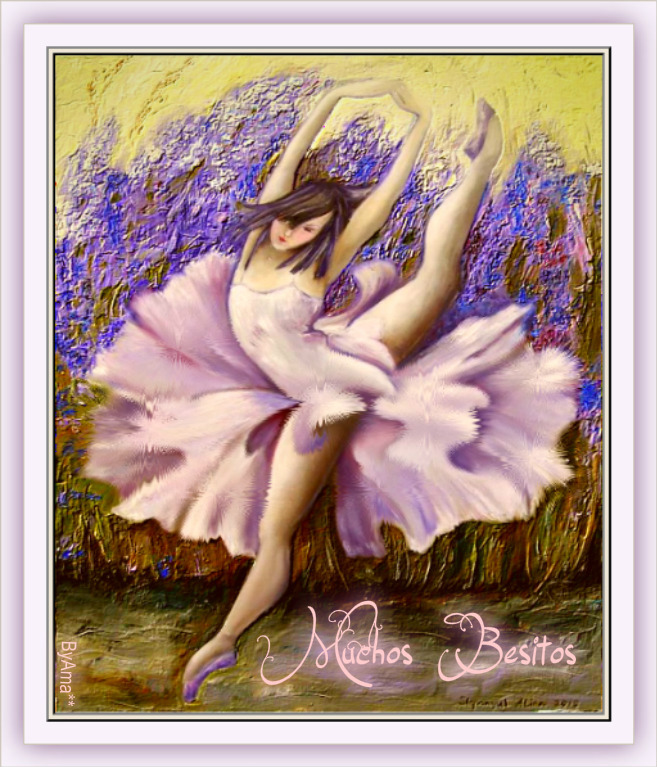 Ballet -Fondo Repujado - Watter Ripley Ondulacion de Agua- Viñeta- Marco Doble Paspartu con Sombra  Tardes