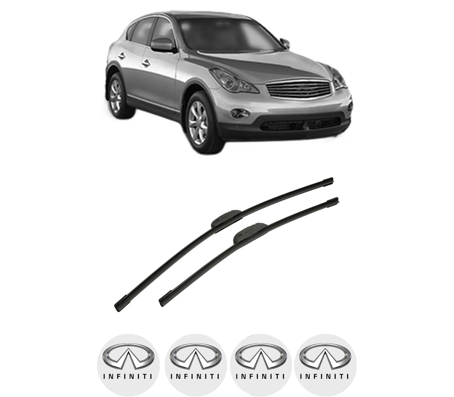 Set stergatoare auto INFINITI EX din 2008-2013, pentru parbriz auto, 2 bucati, Bosch Aerotwin Retrofit, din cauciuc siliconat rezistent, 4 Stickere Auto INFINITI