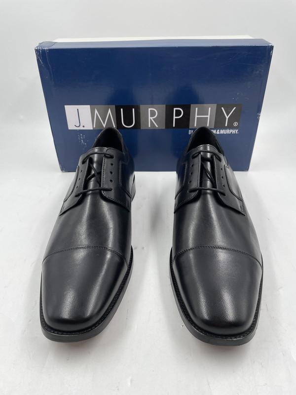 J. MURPHY NOVICK BLACK CAP TOE LACE UP SHOE DRESS MENS 13 M