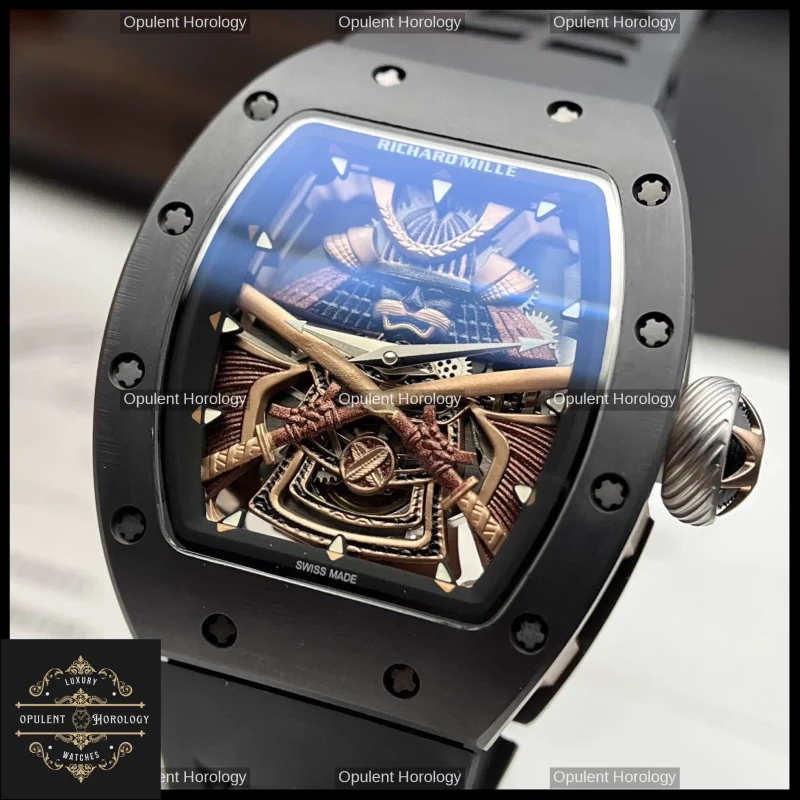 Richard Mille RM 47 Samurai – Black Ceramic Tourbillon 42.7 mm - Super Clone