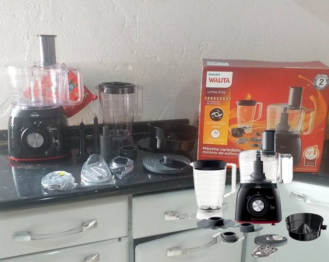 Multiprocessador 7 em 1, 110V, Philips Walita RI7632/91, Preto/Vermelho
