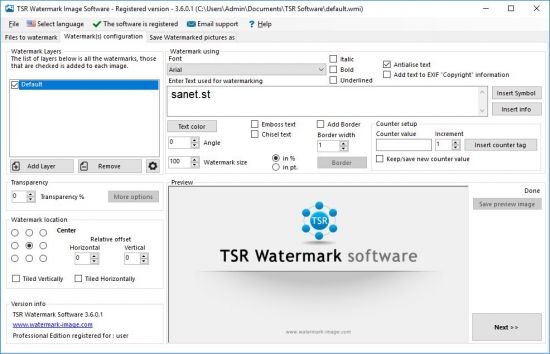 TSR Watermark Image Professional v3.7.1.3 Multilingual