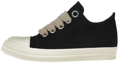 Rick Owens DRKSHDW Canvas Low Top Black Milk