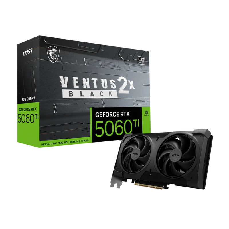 Placa De Video MSI GeForce RTX 5060 Ti 16GB Ventus 2X OC Black Plus