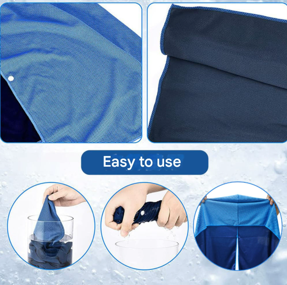 Grey 5-Pack Instant Cooling Towel Set - UPF Sun Protection Hooded Ice Towels for Sports & Outdoor Activities