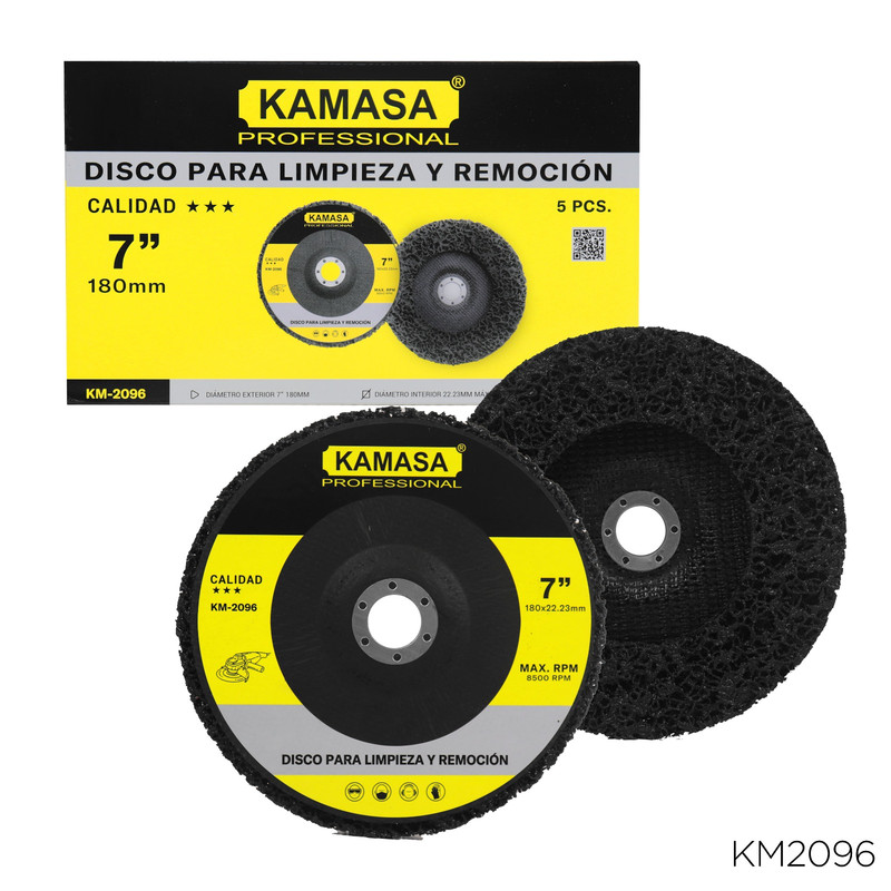 DISCO PARA LIMPIEZA Y REMOCION NEGRO 7" KAMASA ***