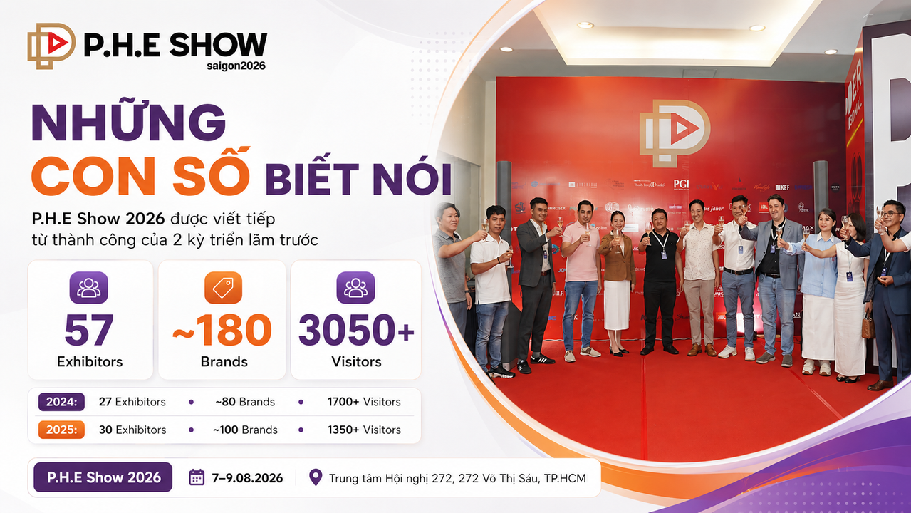 P.H.E Show 2026: Những con số biết nói về một triển lãm lớn và chuyên biệt nhất về Home Cinema và giải pháp giải trí tại gia