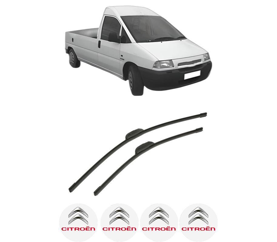 Set stergatoare auto CITROEN JUMPY I Platform/Chassis (BU_, BV_, BW_, BX_) din 1999-2006, pentru parbriz auto, 2 bucati, Bosch Aerotwin Retrofit, din cauciuc siliconat rezistent, 4 Stickere Auto CITROEN
