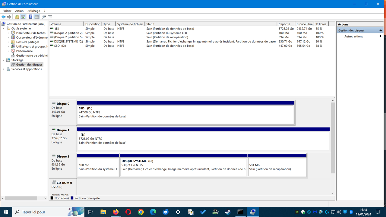 GESTIONNAIRE DE DISQUE DEFINITIF  APRES VOLUME ETENDU