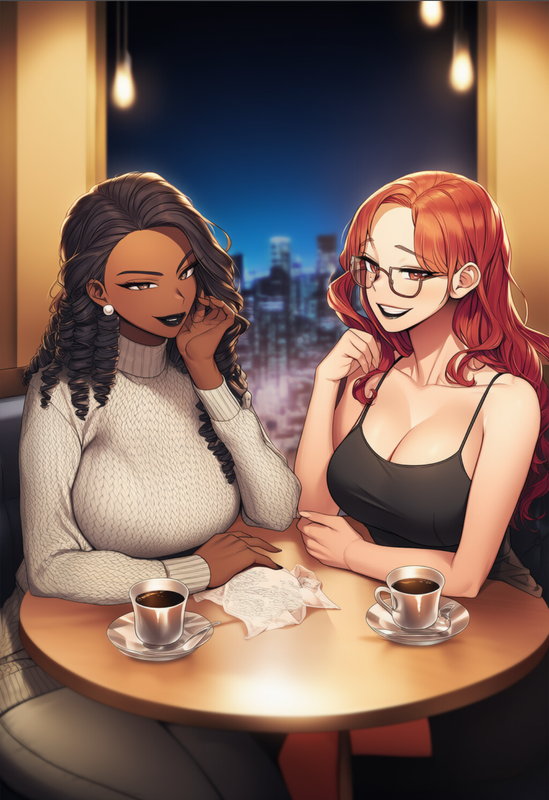 Seated at cafe