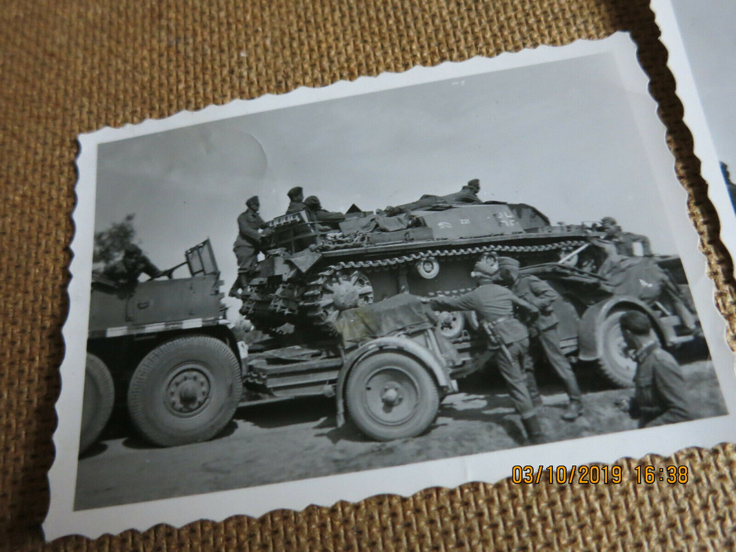 Wehrmacht Foto Panzer Sturmgeschütz Tieflader StuG III