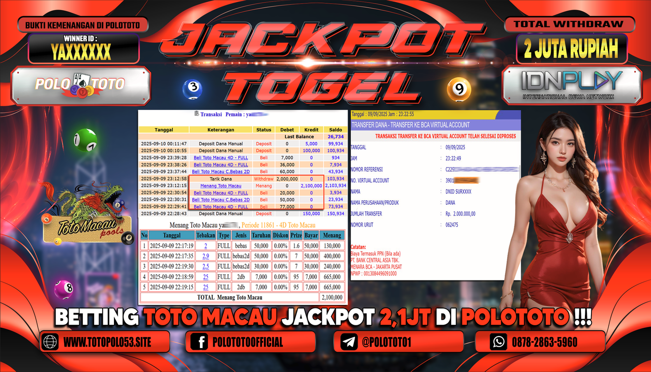 POLOTOTO JACKPOT TOGEL TOTO MACAU Rp.2.000.000,-