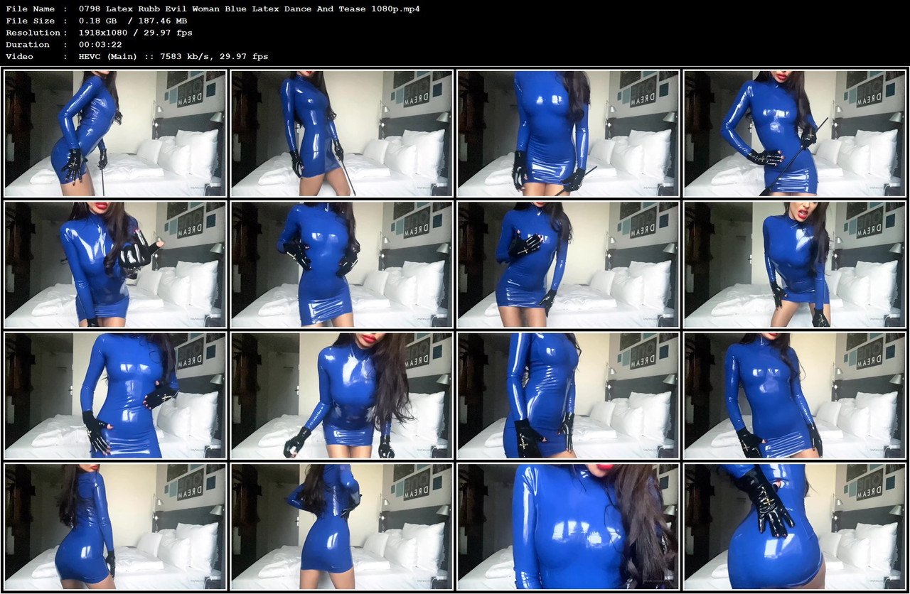 0798 Latex Rubb Evil Woman Blue Latex Dance And Tease 1080p mp4
