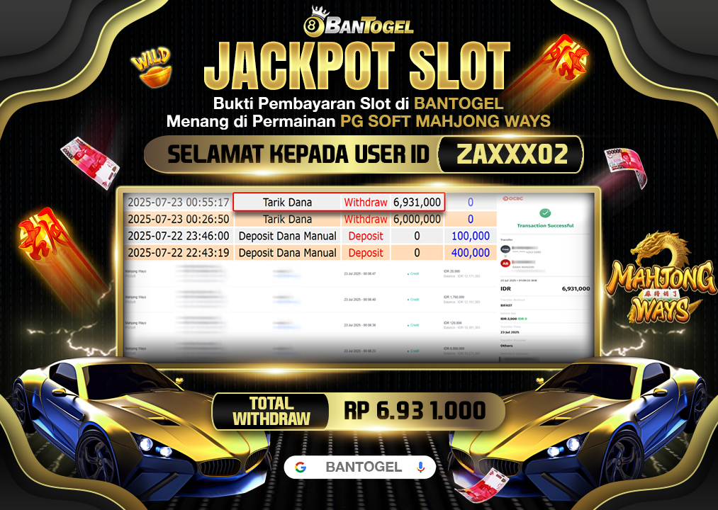 BUKTI JACKPOT LUNAS BANTOGEL