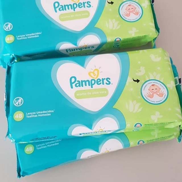 Lenços Umedecidos Pampers Aroma de Aloe Vera 48 Unidades, Pampers