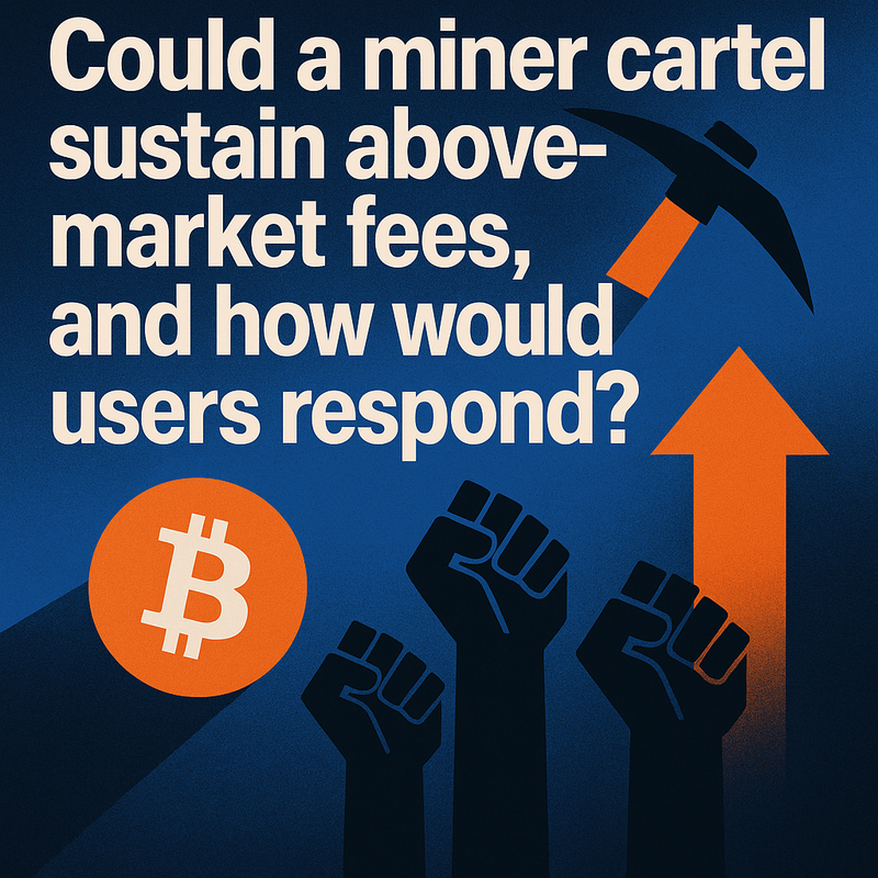 Could a miner cartel sustain above-market fees, and how would users respond?