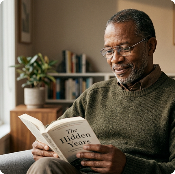 Man reading a book