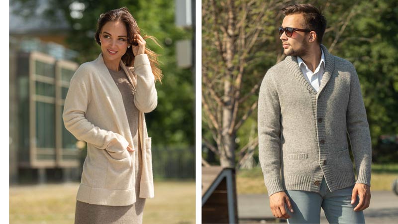 Различные стили кардиганов из кашемира в моделях