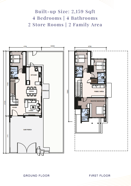 Chorus Type C floor plan in Setia Eco Hill 2. Semenyih, Selangor