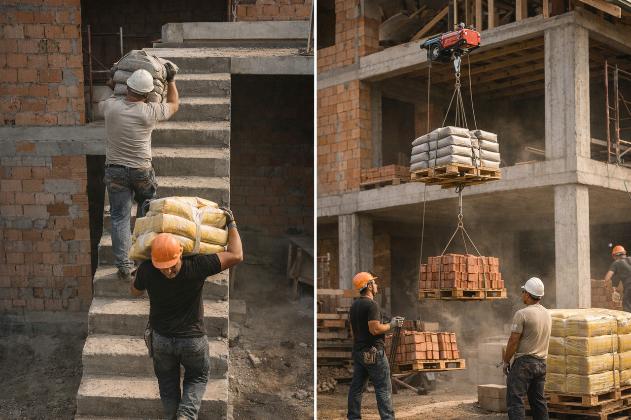 Как ускорить и обезопасить подъем стройматериалов