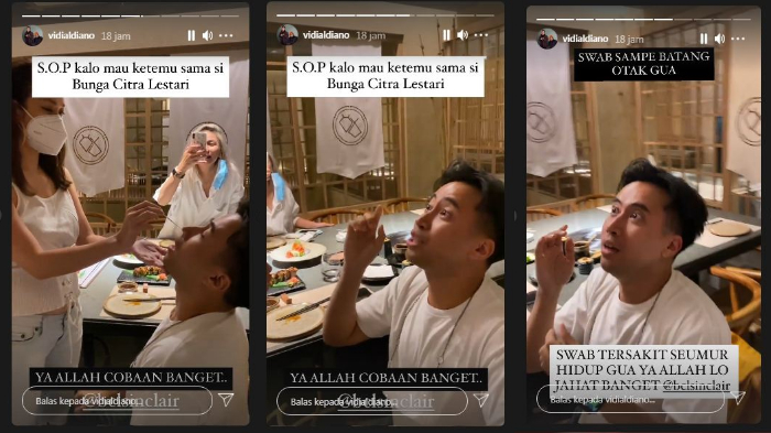 Vidi Aldiano melakukan tes swab