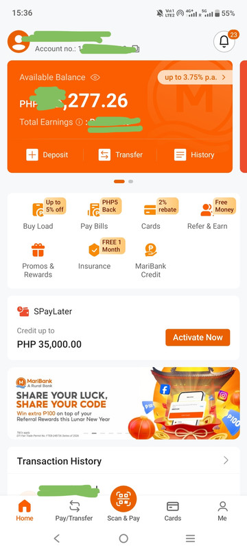 Seabank's (now MariBank) ongoing promo - Free money for Filipinos