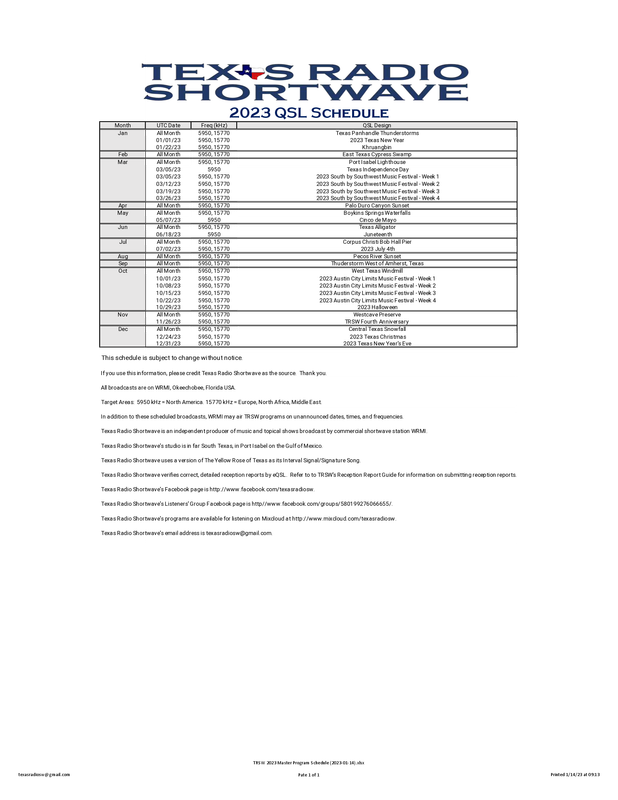 TRSW 2023 QSLSchedule (2023-01-14)