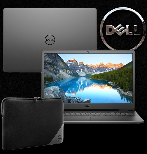 Kit Notebook Dell Inspiron i3501-U25PC 15.6 HD 10ª Geração Intel Core i3 4GB 256GB ssd Linux Preto + Capa