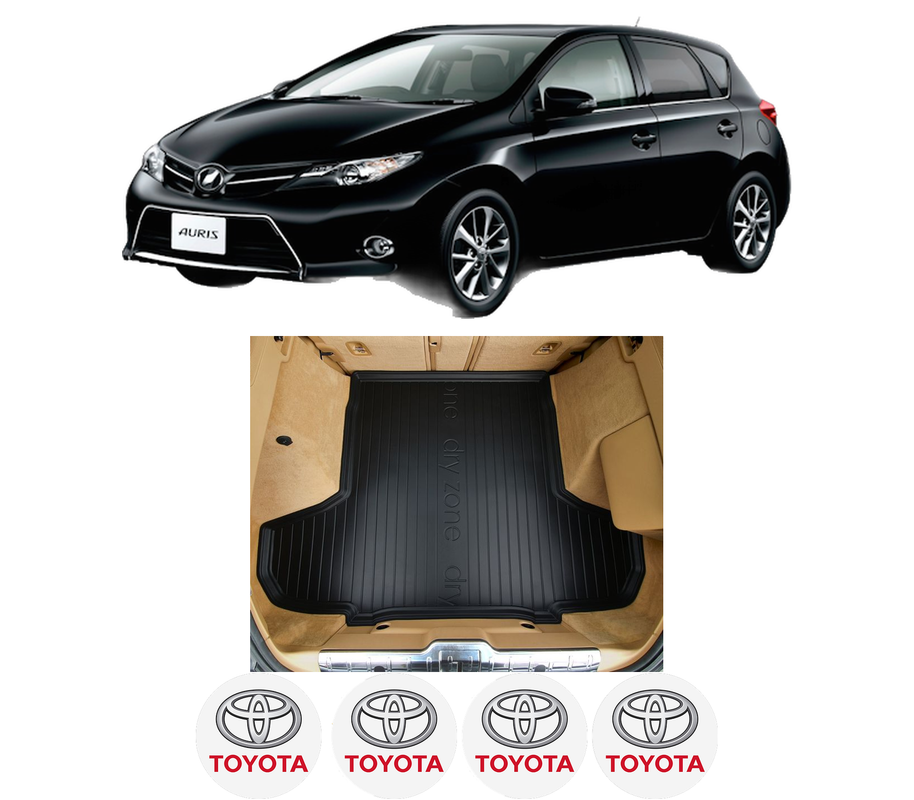 Tavita Portbagaj TOYOTA AURIS (_E18_) din 2012-2018, Protectie Portbagaj Auto, 4x Stickere auto cu TOYOTA