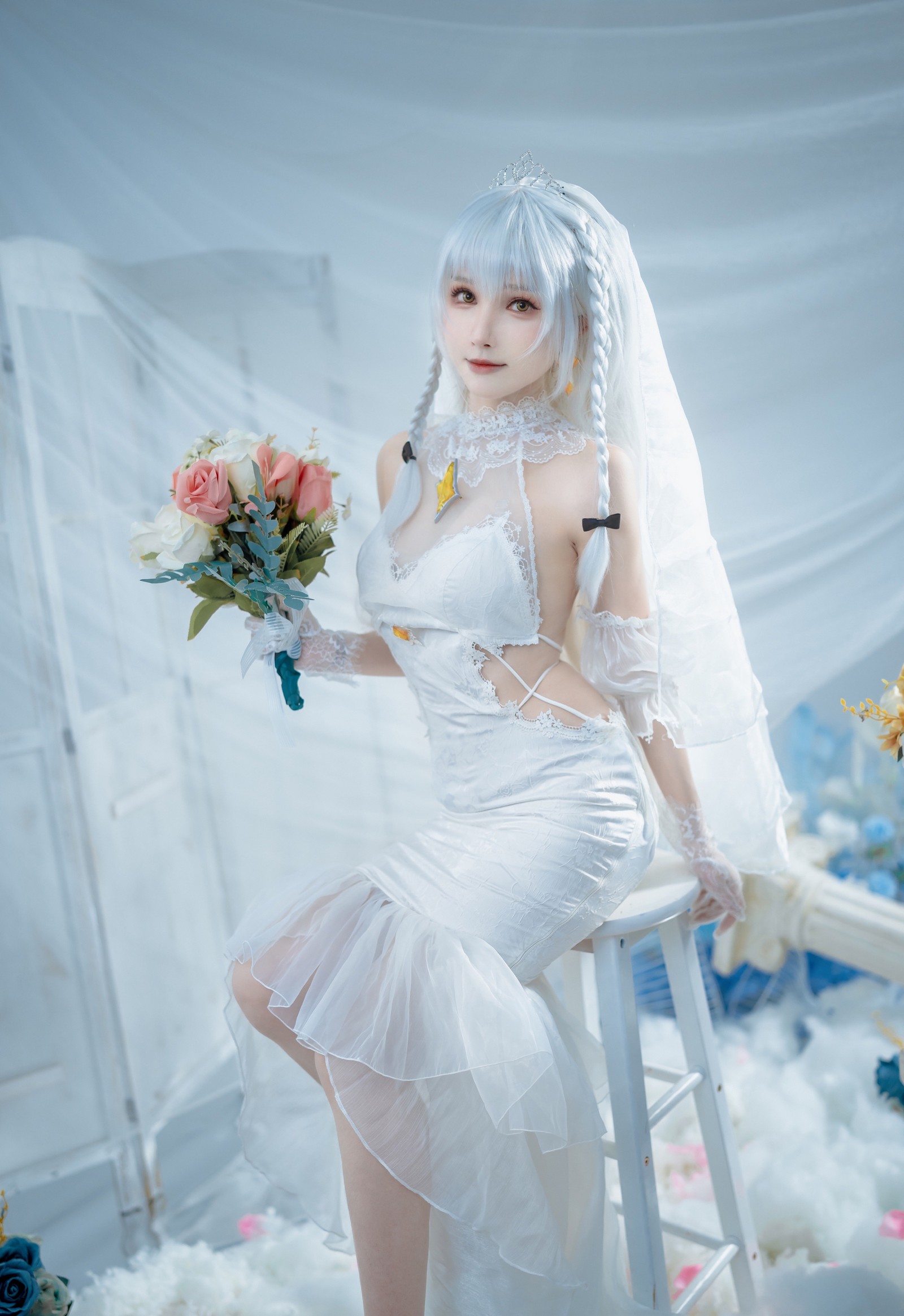 一千只猫薄禾写真 – 花园誓约婚纱 Cosplay 高清写真（16P / 56.6MB）插图5