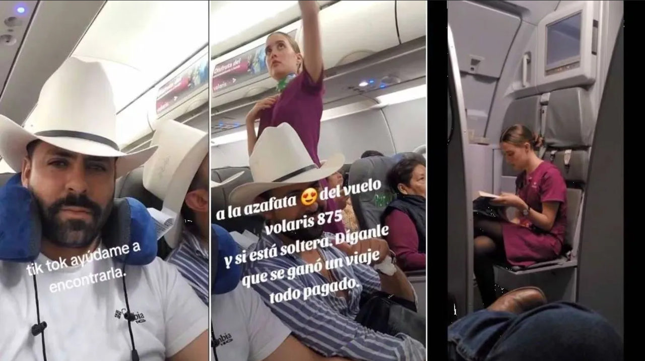 Hombre se enamora de azafata en vuelo y busca su ayuda en TikTok