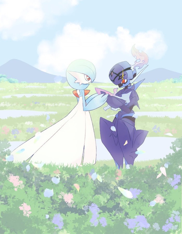 gardevoir-and-ceruledge-pokemon-drawn-by