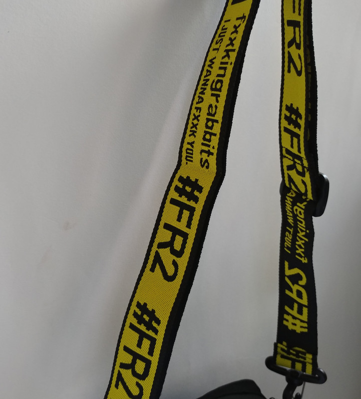 Fr2 Fxxking Rabbits Logo Tape Black Sacoche Cross Body Shoulder Tote Bag Souvenirs Travel Memorabilia International