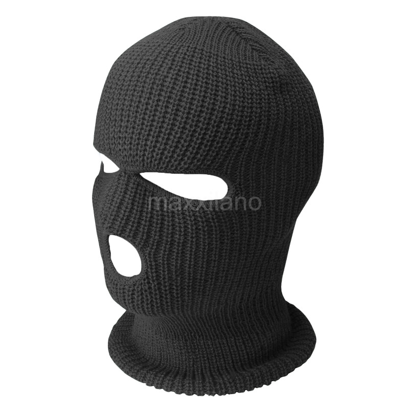 Image black winter ski mask 3 hole
